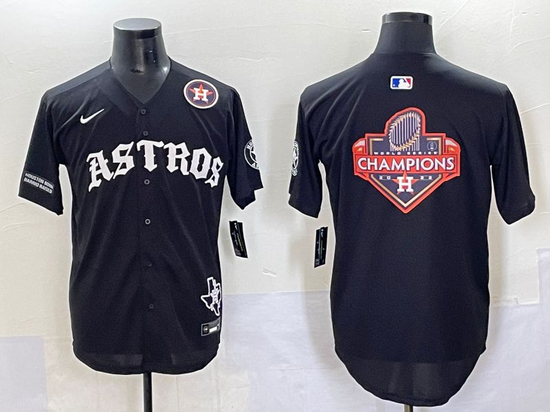Men 2025 Houston Astros Blank Black Seven generations Joint Name Nike MLB Jersey style 29->houston astros->MLB Jersey